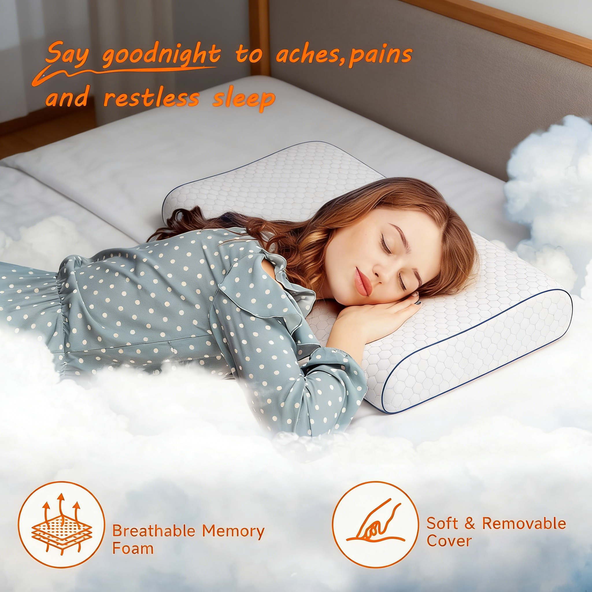 Pillows for Side, Back and Stomach Sleepers, Bed Pillow with Washable Cover and Breathable Mesh