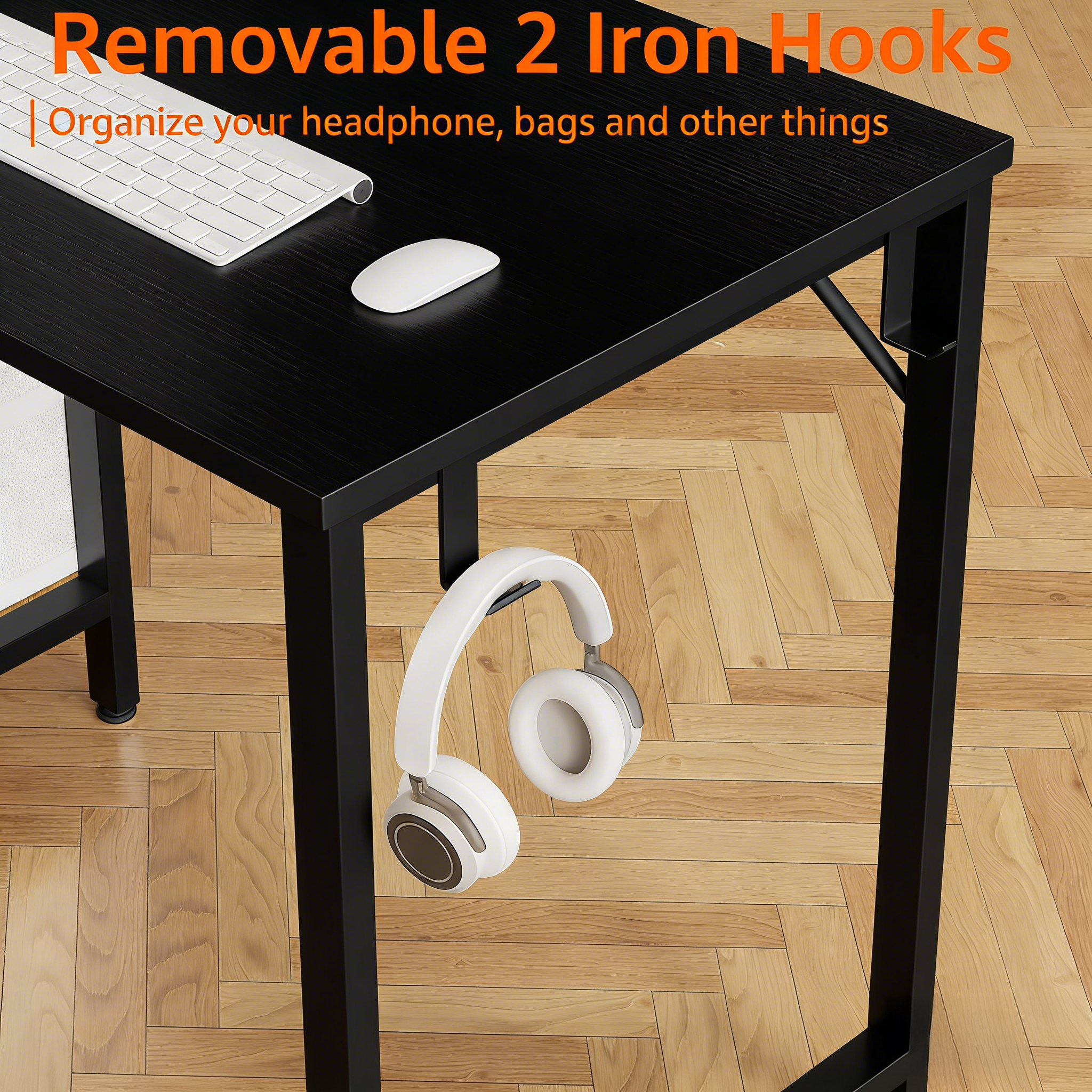 Small White Desk with Drawers for Bedroom, 40 Inch Kids Girls Study Desks