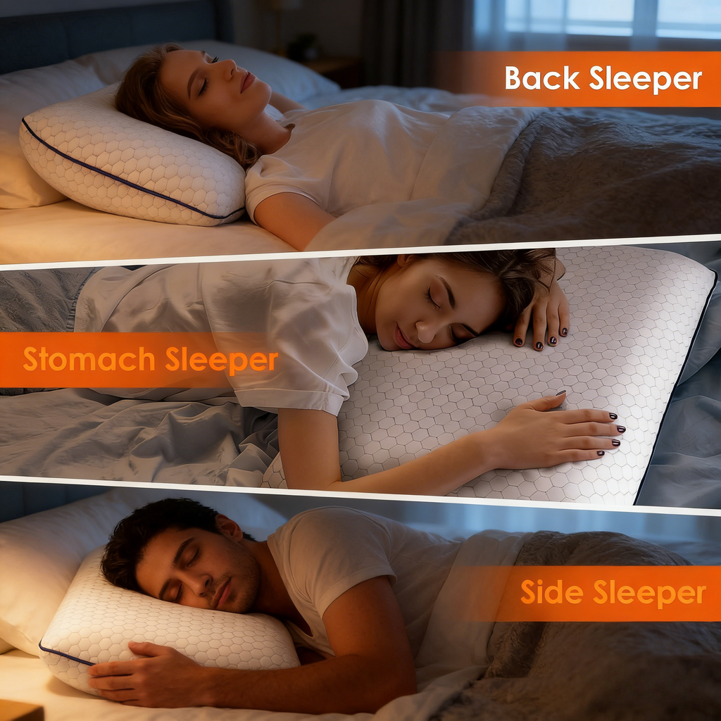 Pillows for Side, Back and Stomach Sleepers, Bed Pillow with Washable Cover and Breathable Mesh